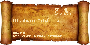 Blauhorn Mihály névjegykártya